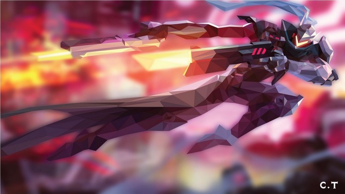 Lucian from League of Legends polygon art
