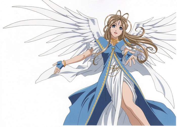 Belldandy from Ah My Goddess with white wings