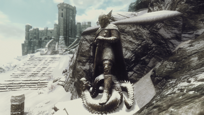 Statue of a Viking warrior in The Elder Scrolls V Skyrim