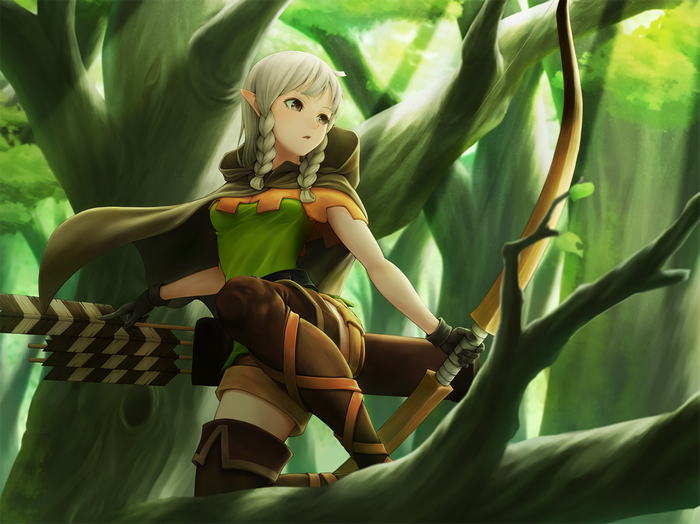 Elf Archer in Enchanted Forest from Dragons Crown