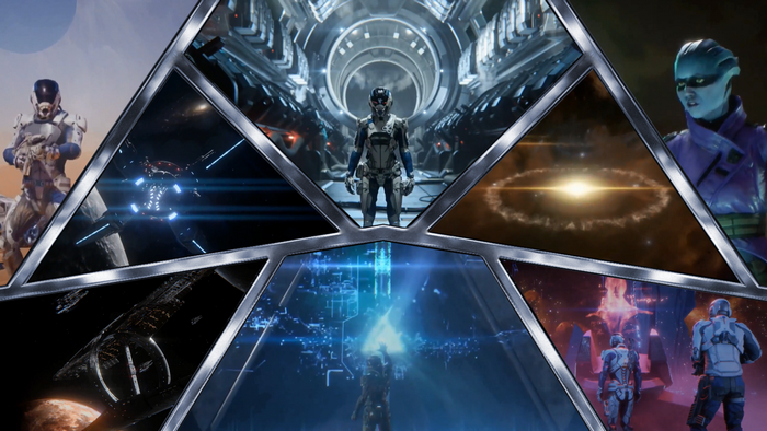 Mass Effect Andromeda montage with characters and ships