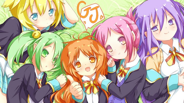 GJ Club anime girls illustration