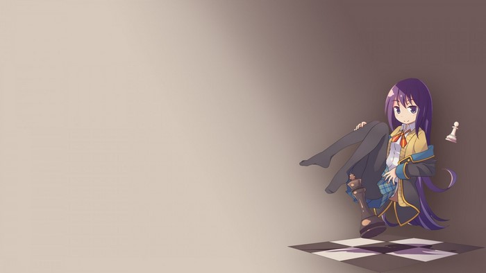 Shion Sumeragi from GJ-bu sitting on a chess piece