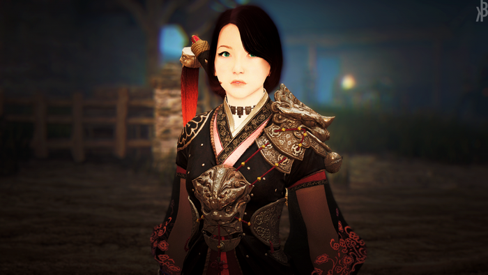 Woman in ornate armor from Black Desert
