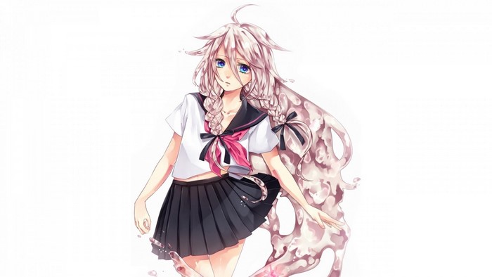 IA Vocaloid in school uniform with pink hair