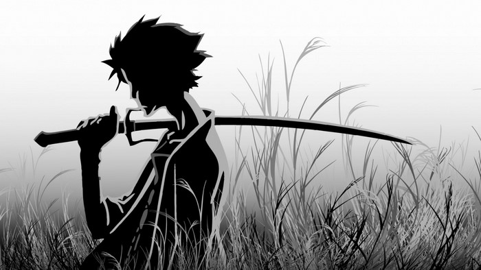 Mugen from Samurai Champloo holding a sword