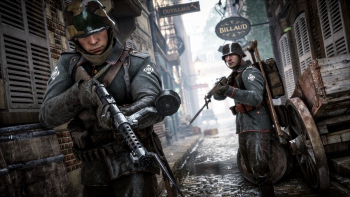 German soldiers in World War I street combat