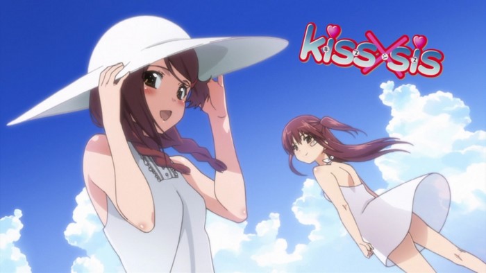 Kiss x Sis anime girls with logo