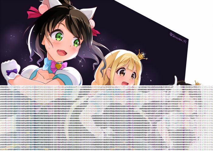 Anime girls with cat ears and crowns