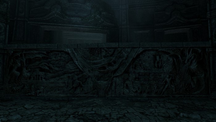 The Elder Scrolls V Skyrim ancient stone carving