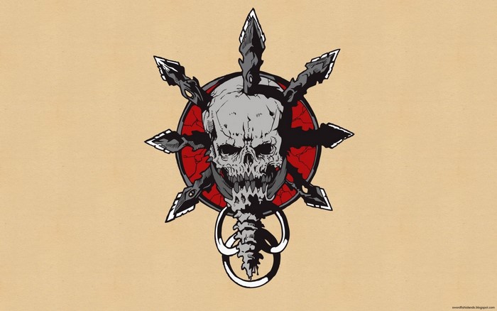 Skull with Chaos Star emblem