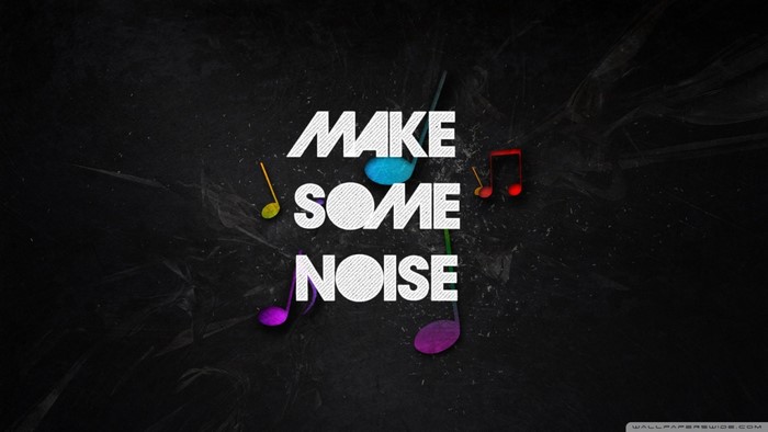 Make Some Noise text with musical notes