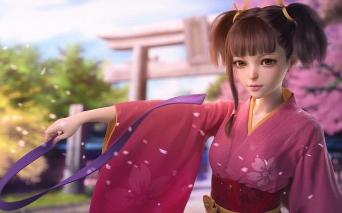 Mumei from Kabaneri of the Iron Fortress in a kimono