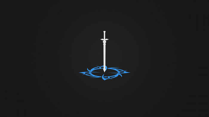 Minimalist White Sword with Blue Tribal Design
