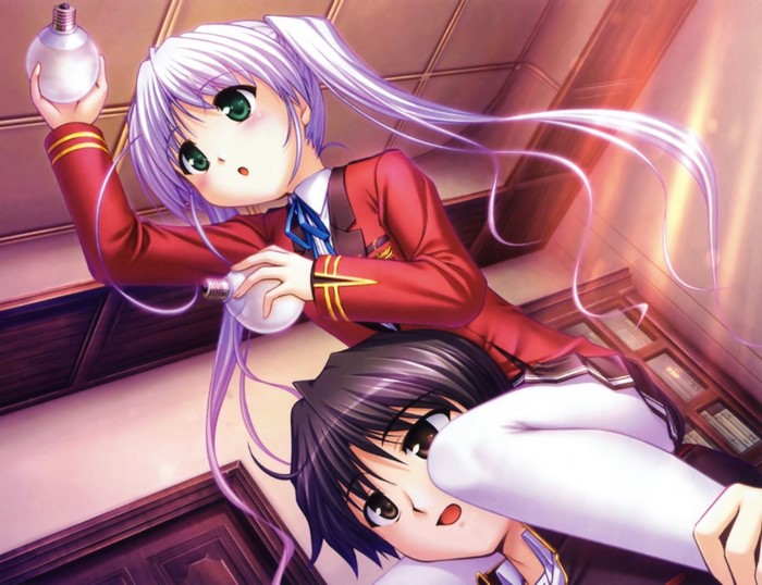 Anime characters holding lightbulbs