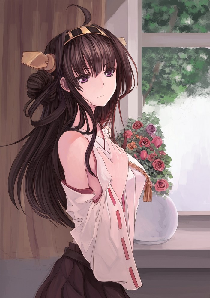 1013927 Illustration Long Hair Anime Anime Girls Brunette Kantai Collection Black Hair