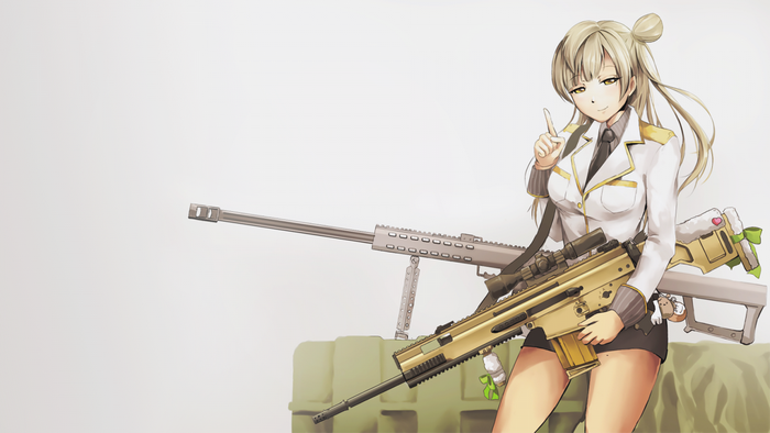 Minami Kotori from Love Live with sniper rifles