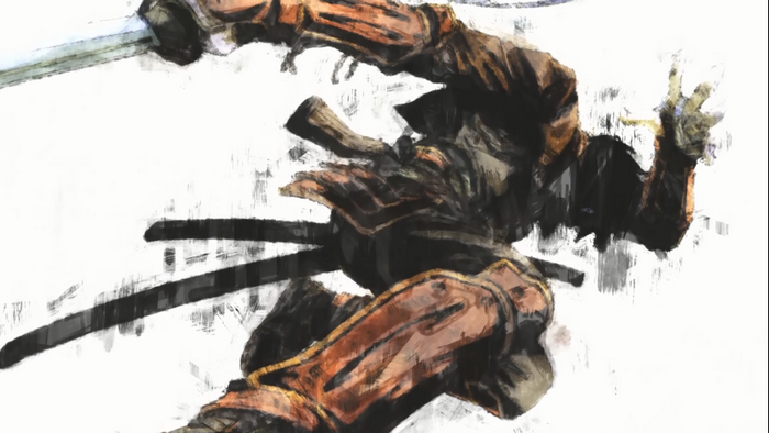 Anime character from Drifters with swords