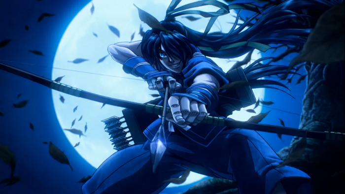 Shimazu Toyohisa from Drifters with a bow and arrow