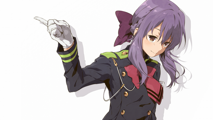 Hiiragi Shinoa from Owari No Seraph pointing