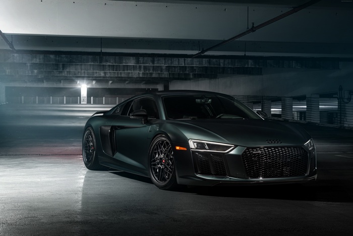 Audi R8 Quattro in a parking garage