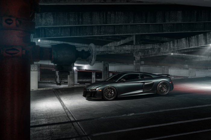 Audi R8 Quattro in parking garage