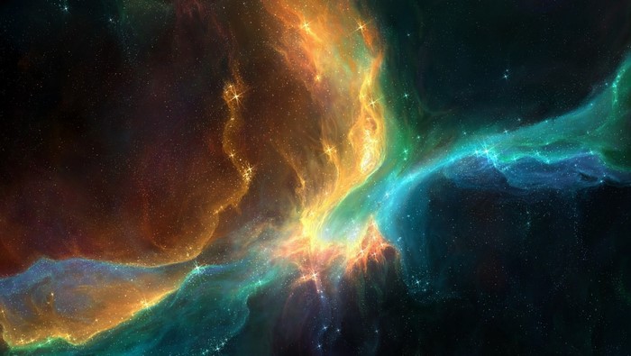 Colorful nebula with stars in outer space