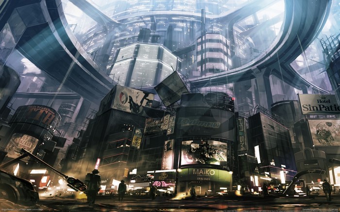 Cyberpunk Metropolis Cityscape Artwork