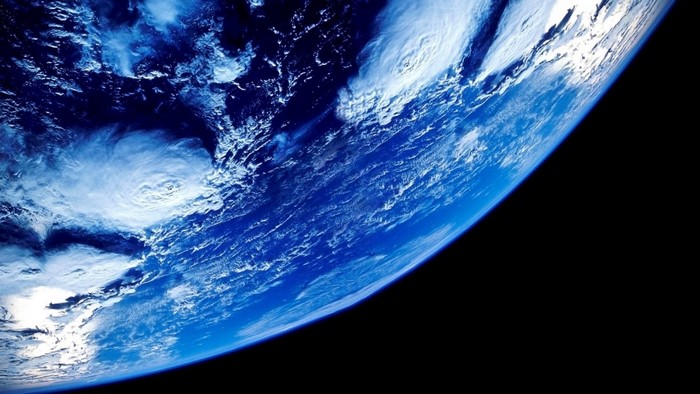 Earth from space with clouds
