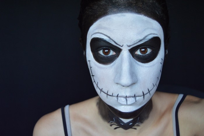 Woman with Jack Skellington face paint