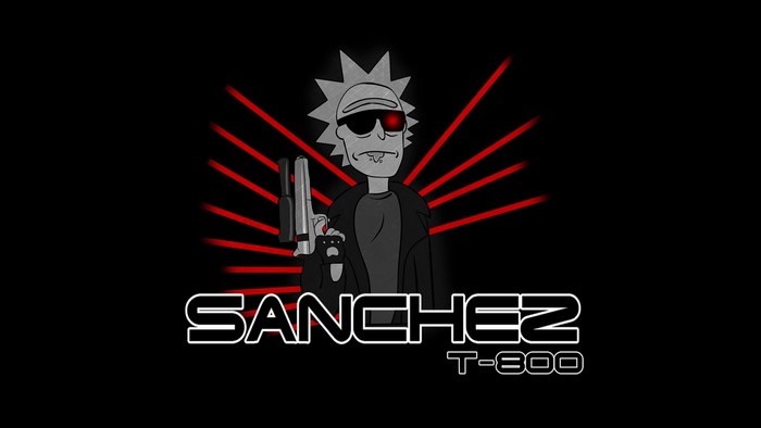 Rick Sanchez as Terminator T-800 from Rick and Morty