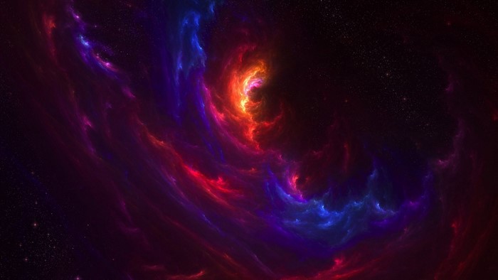 Colorful nebula in deep space with stars