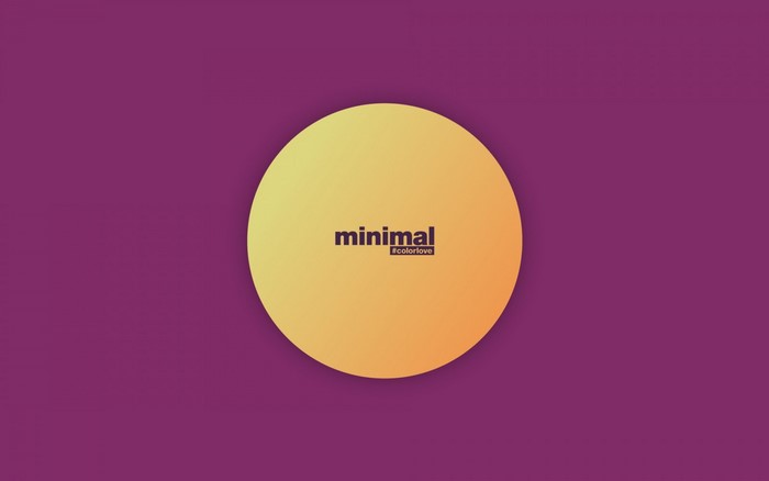 Minimalist circle with text on purple background