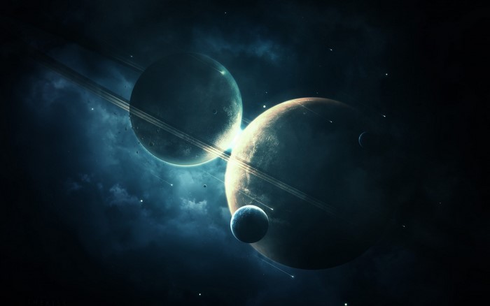 Planets with rings in outer space