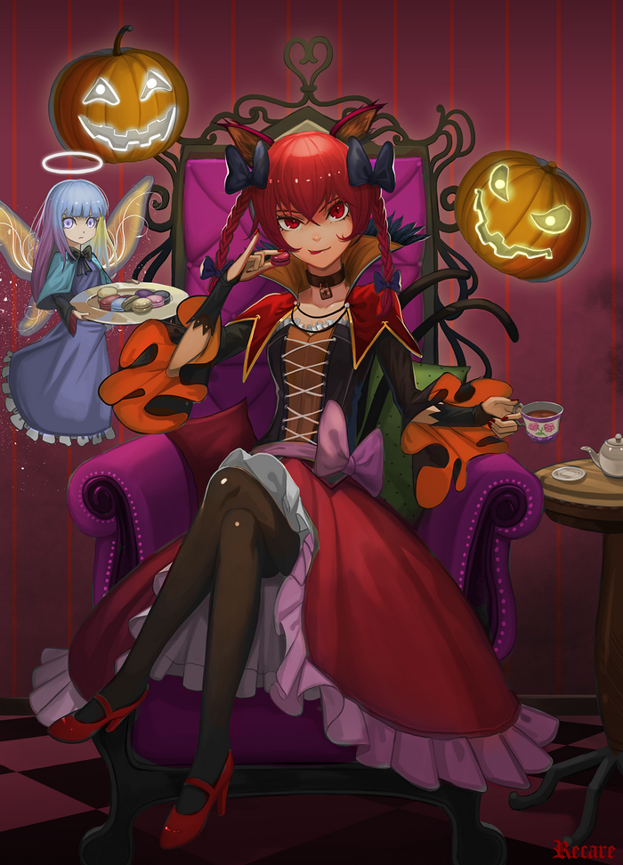 Kaenbyou Rin from Touhou with an Angelic fairy