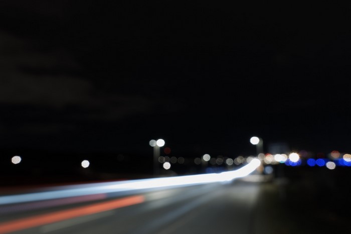 Long exposure of city lights at night