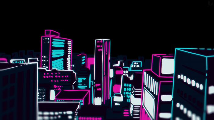 illustration, city, anime, skyline, neon sign, Mob Psycho 100, brand ...