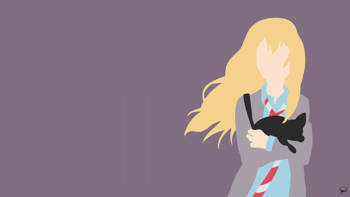 Miyazono Kaori from Shigatsu wa Kimi no Uso holding a cat