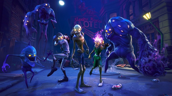 Fortnite 4K screenshot with monsters