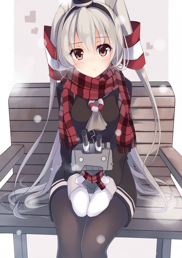 Amatsukaze from Kantai Collection holding a toy