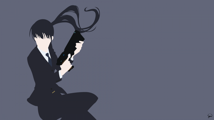 Kunizuka Yayoi from Psycho Pass holding a gun