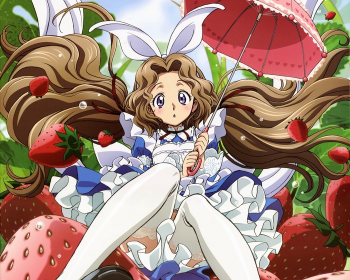 Nunnally Lamperouge from Code Geass with Strawberries