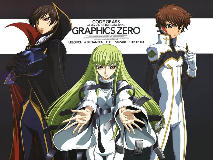 Code Geass: Lelouch vi Britannia, C.C., and Suzaku Kururugi