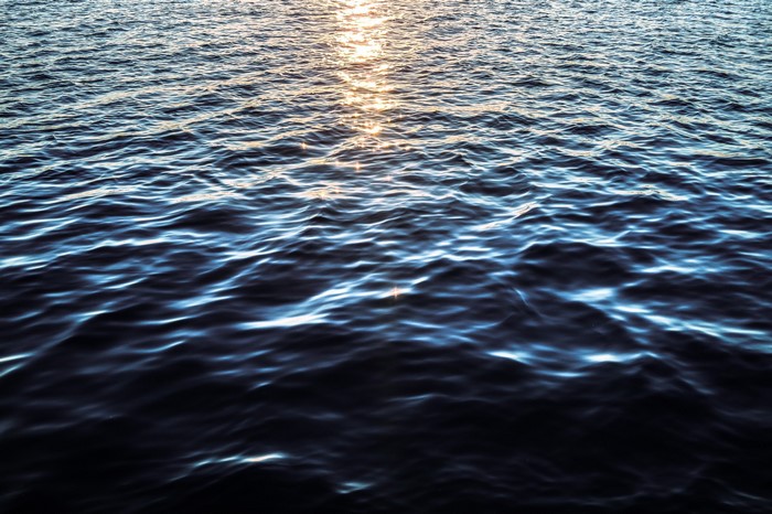 Sunlight reflecting on ocean waves