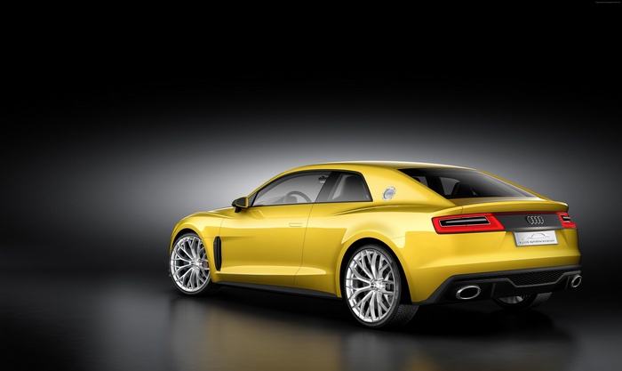 Yellow Audi R6 Sport Quattro concept car 4K