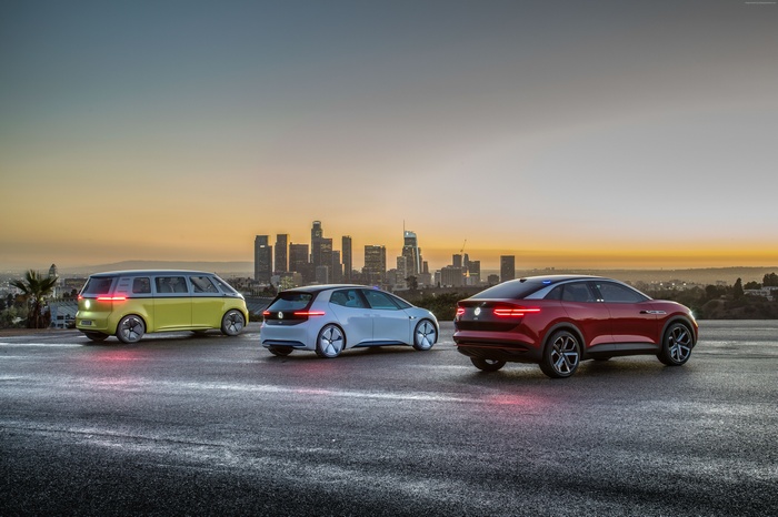 Volkswagen ID Buzz, ID Crozz, and ID concept cars