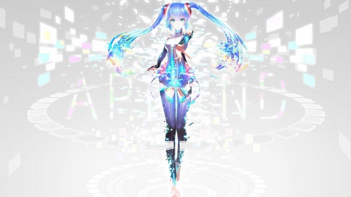 Hatsune Miku in a futuristic digital world