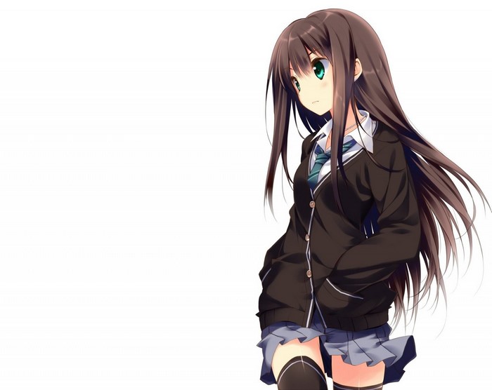 Anime girl in school uniform