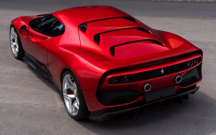Red Ferrari SP38 rear view