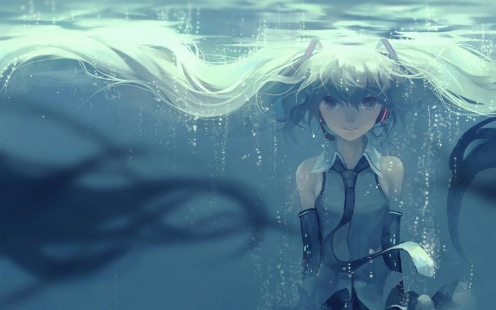 Hatsune Miku underwater